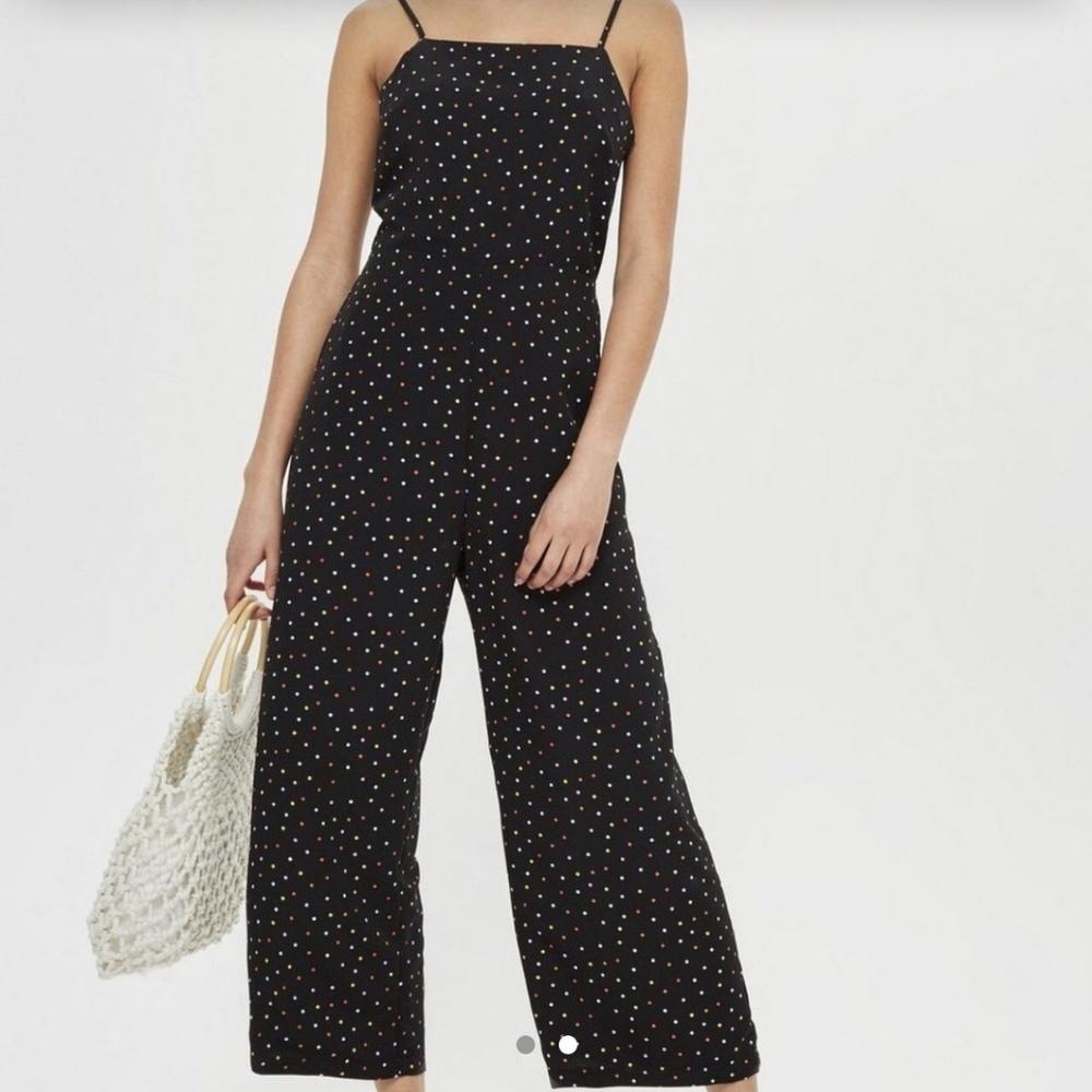 NWT TopShop multicolor black jumpsuit